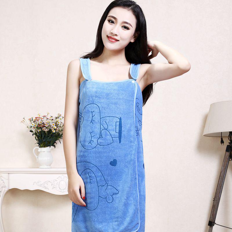 Новинка Волшебное Носимое Банное Полотенце Микрофибра Взрослое Женское Банное Платье на Бретелях Мультяшное Пляжное Полотенце Халат