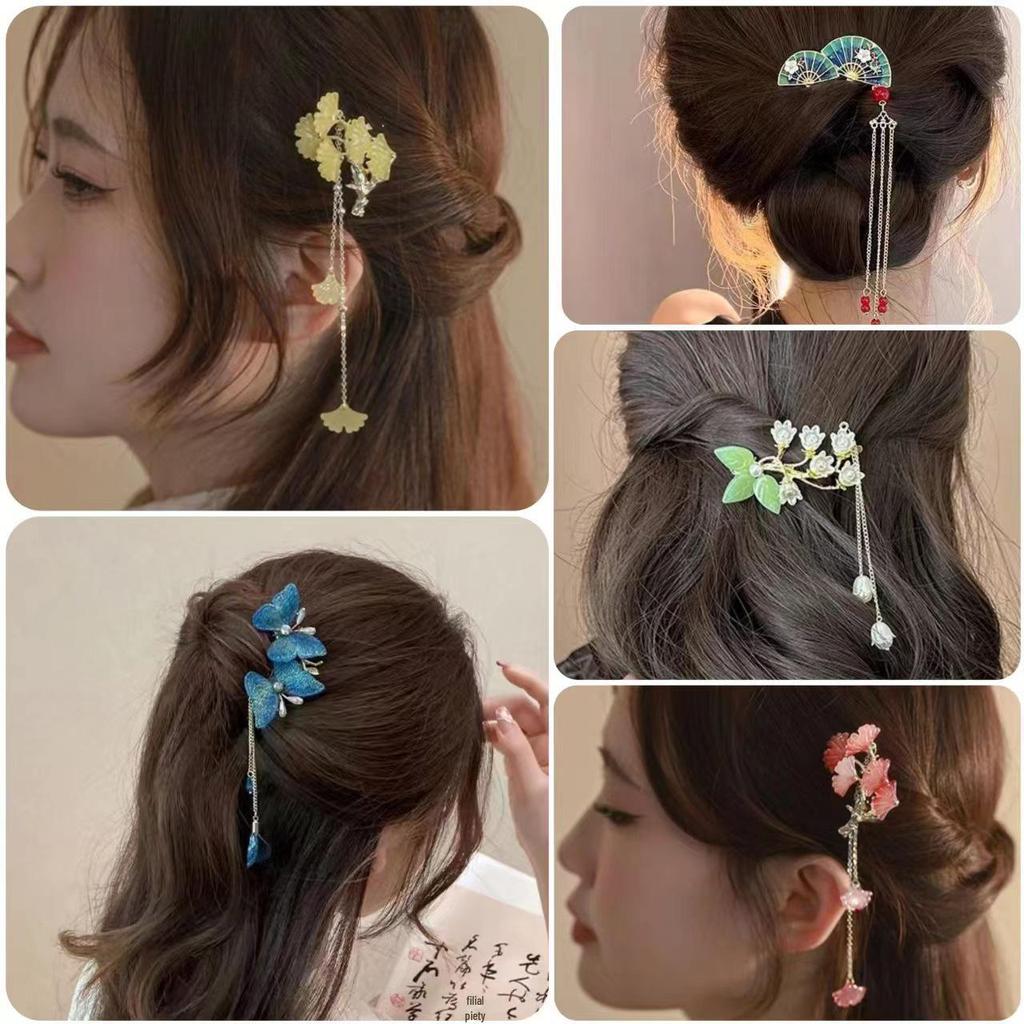 Elegant Retro Chinese Butterfly Tassel Comb Hairpin Accessory