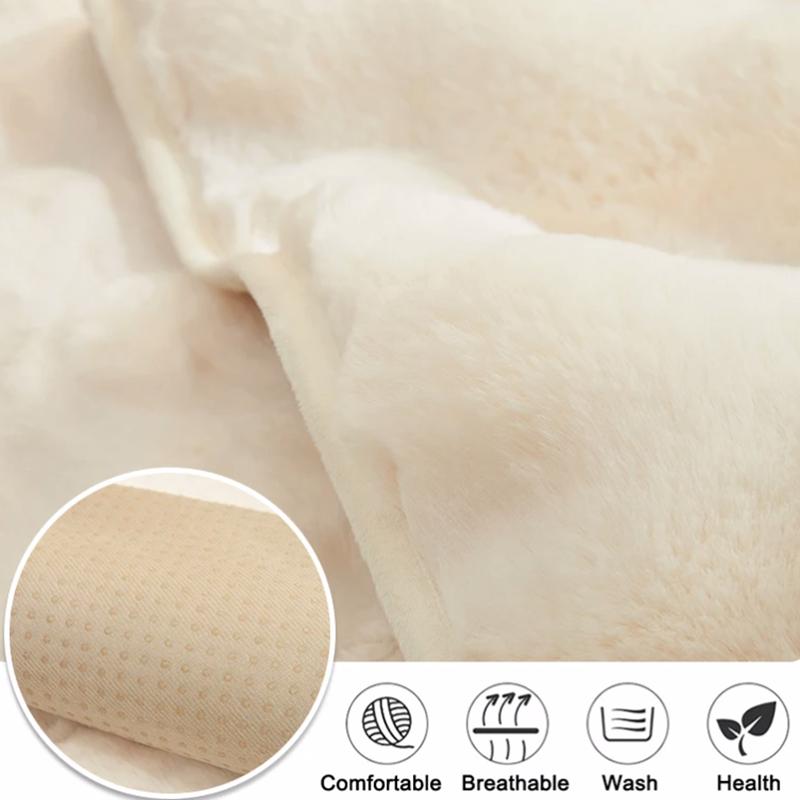 Плюшевый чехол для дивана для гостиной, теплое зимнее полотенце для дивана, универсальный нескользящий коврик для дивана, одеяло для дивана, подушка для дивана, утолщенная подушка с кроликом