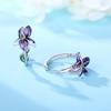 S925 Silver Vintage Lace Vine Earrings Colorful Floral Gemstone Hoop Earrings Jewelry Accessories
