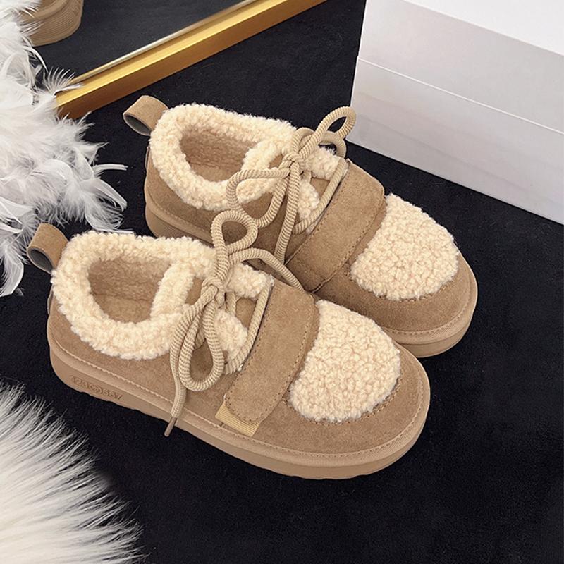 Fur Women's Cotton Shoes Flats Suede Fashion Warm Snow Boots Brand Comfort Sport Shoes Running Winter Boots Ladies