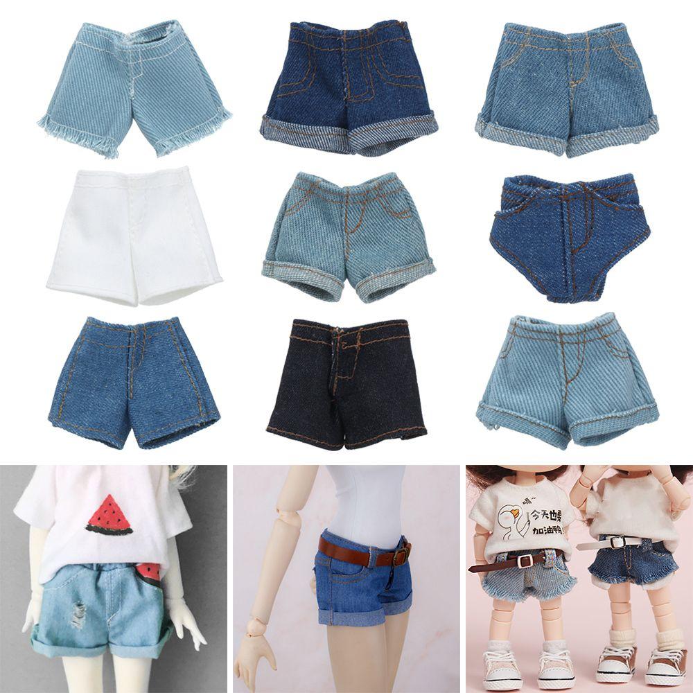 11.5" 1/6 BJD Dolls Floral Jeans Leather Pants Shorts Dolls Trousers Clothes Accessories