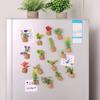 Artificial Potted Succulents Plants Refrigerator Magnet Home Office Kitchen Locker Fridge 3D Miniature Cork Pot Fake Plants Magnetic Decoration