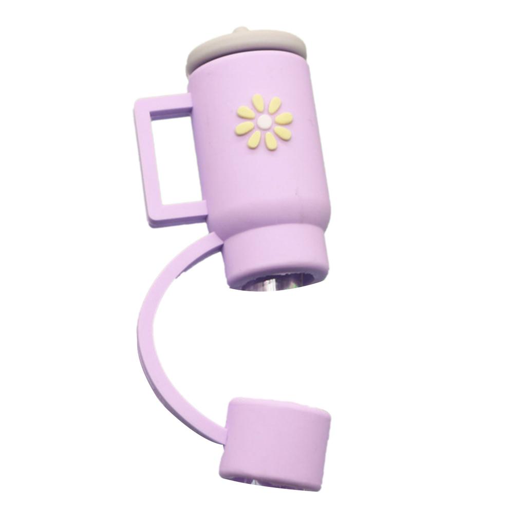 Мягкие силиконовые колпачки для соломинок, пыленепроницаемые колпачки для питьевых соломинок 10 мм / 0,39 дюйма, топперы для соломинок с цветочным узором, колпачки для соломинок