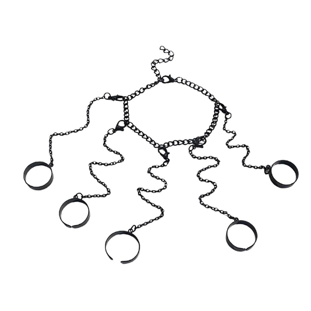 Металлический браслет-цепочка, кольцо, интегрированное кольцо, мужской и женский хип-хоп панк-браслет на палец