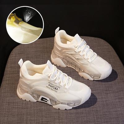 Летняя стильная дышащая спортивная обувь с толстой подошвой и внутренней усиленной присоской пленкой, подошва для папы, женская дышащая женская обувь небольшого размера