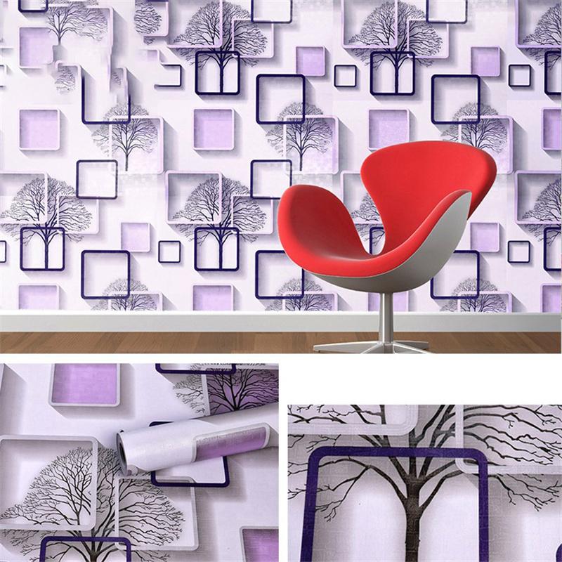10м/20м ПВХ утолщенная геометрическая сетка дерево фон самоклеящиеся обои наклейки для ремонта отель домашний декор