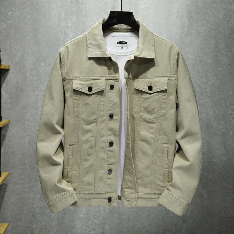 Мужская модная приталенная джинсовая куртка - повседневный корейский стиль для весны и осени