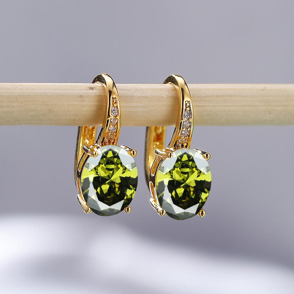 Модные серьги-крючки овальной огранки цвета морской волны, белые, синие, фиолетовые, зеленые, красные, с кристаллами, серьги-крючки с камнем, висячие серьги с CZ