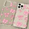 Soft Pink Bow Phone Case For Samsung S24 S23 S22 Ultra A54 5g A34 A55 A24 A15 A53 A52 A32 A05 A23 A14 A33 A73 S21 S20 FE Cover
