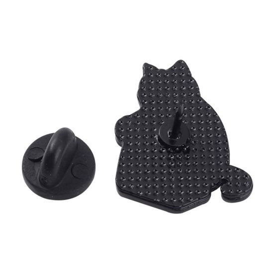 Brooch Pin Exquisite Costume Accessories Lapel Badge Cute Cartoon Black White Cat Animal Badge