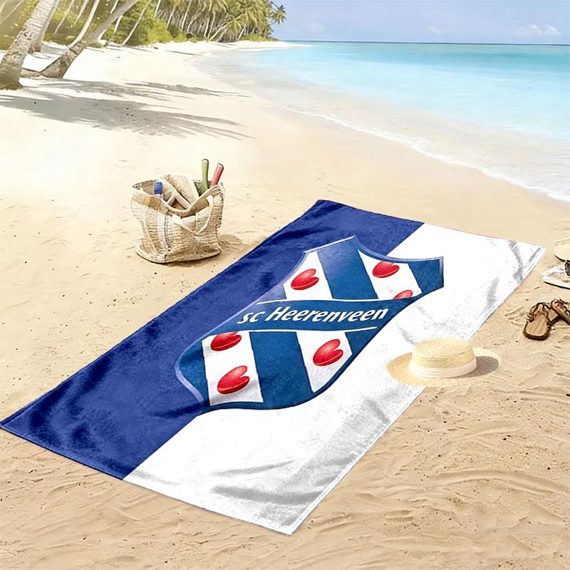 Пляжное полотенце с принтом SC Heerenveen, Большое мягкое быстросохнущее полотенце для пляжа, кемпинга, плавания