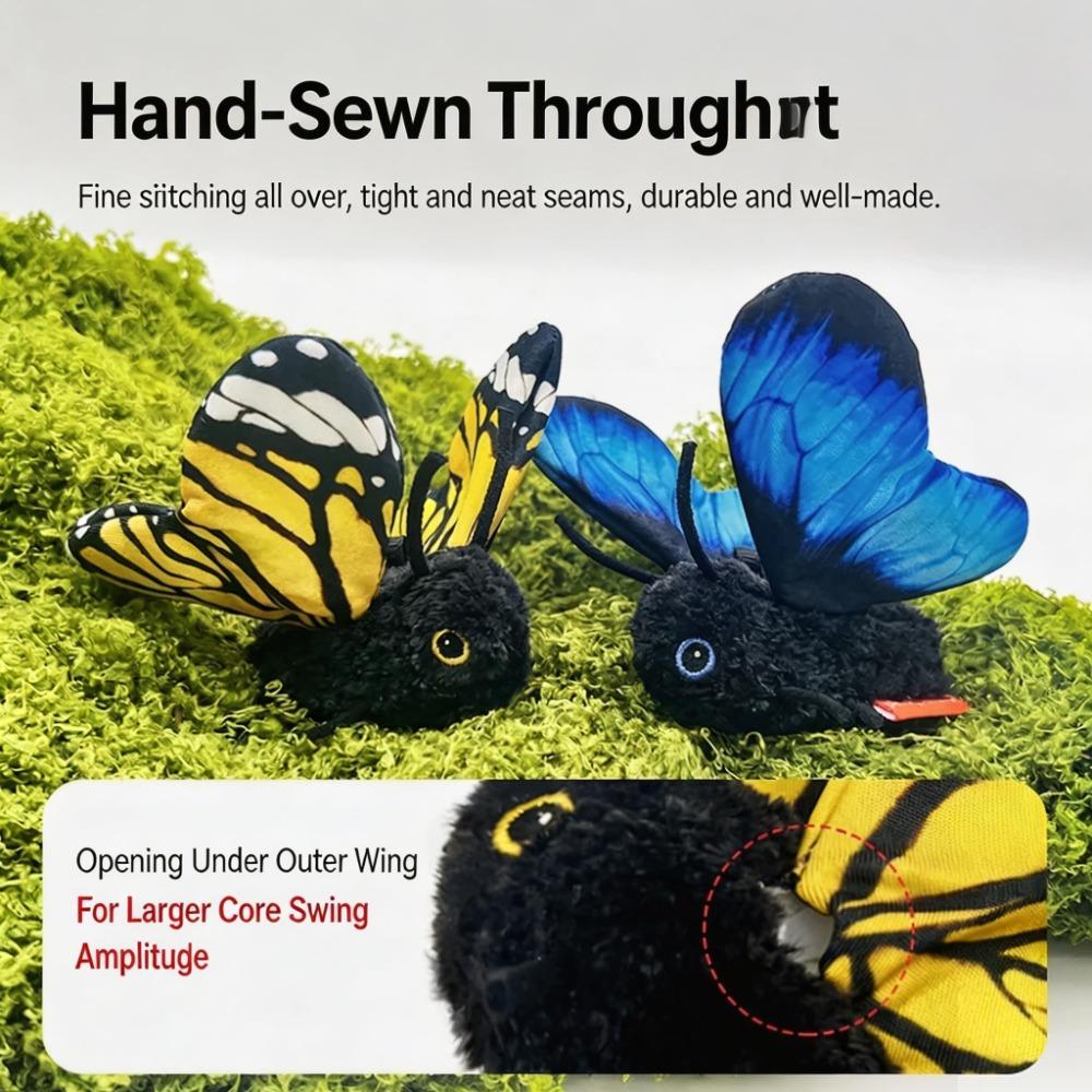 Realistic Wing Motion Flapping Butterfly Toy Rechargeable Interactive Cat Toy Indoor Cats