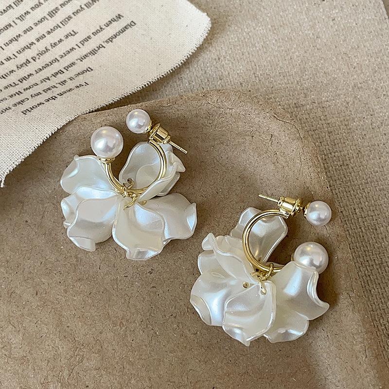 Серьги-кисточки с цветком из перламутровой раковины: Уникальный, Модный, Двусторонний Дизайн.