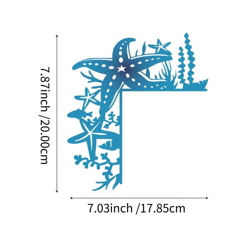 Starfish Colorful Decorative Wall Stickers – Elegant Door Corner & Frame Art, Vibrant Wall Decor, Stylish Metal Wall Hanging