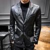 Spring and Autumn Leather Jacket Men's Korean Style Slim Fashion Suit Business Jacket Versatile Casual Leather Jacket Men's Clothing