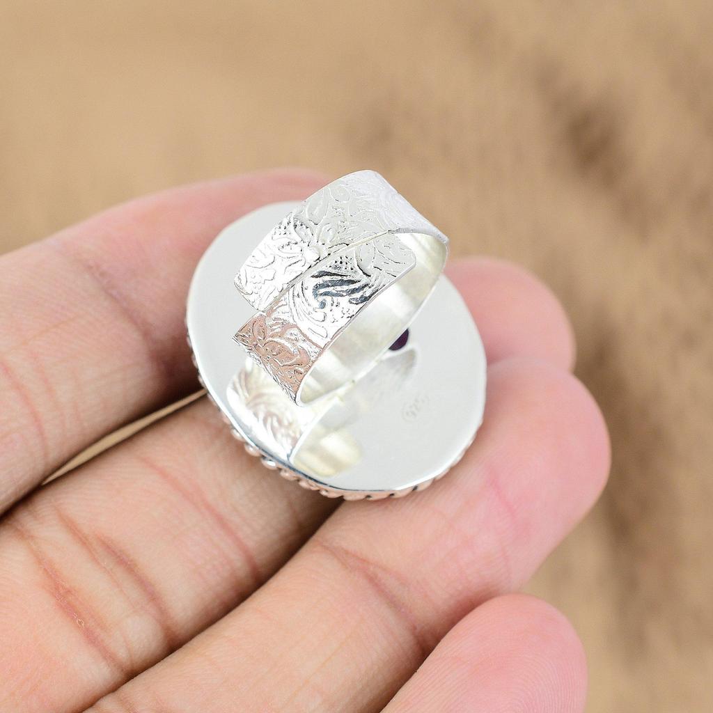 Натуральный африканский аметист 925 стерлинговое серебро сестра мульти камень новое кольцо ювелирное изделие