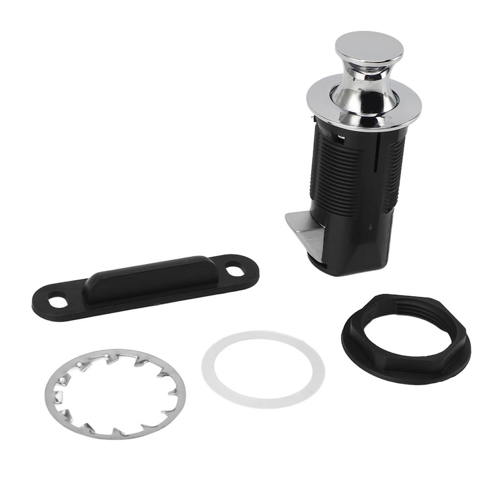 Cabinet Lock Zinc Alloy ABS Secure Round Embedded Push to Open Lock for File Drawer Cupboard Mailbox RV Furniture Chrome