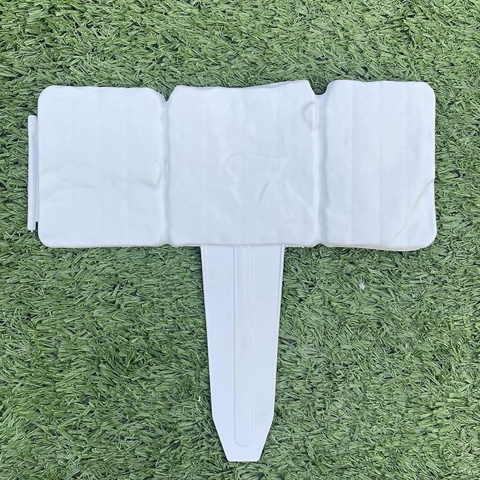 Garden Edging Border Gardening Lawn Fence Plastic Cobblestone Effect Lawn Trimming 4 Pcs of Foldable Stitching Grey Orange