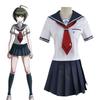 Danganronpa Another Episode Наэги Комару Элегантная белая и темно-синяя юбка для униформы Косплей костюм с носком