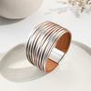 Multi-Strand Gradient Leather Bracelet Women With Magnetic Clasp PU Wristband In Fashionable Colors