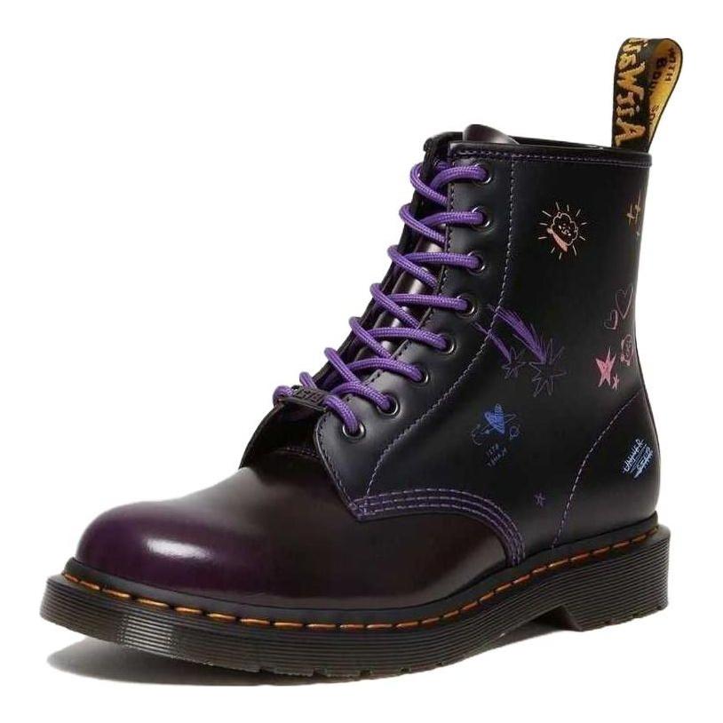 Dr. Martens BT21 X 1460 Leather Fashion Comfortable Short Boots Unisex boots Purple 30069511