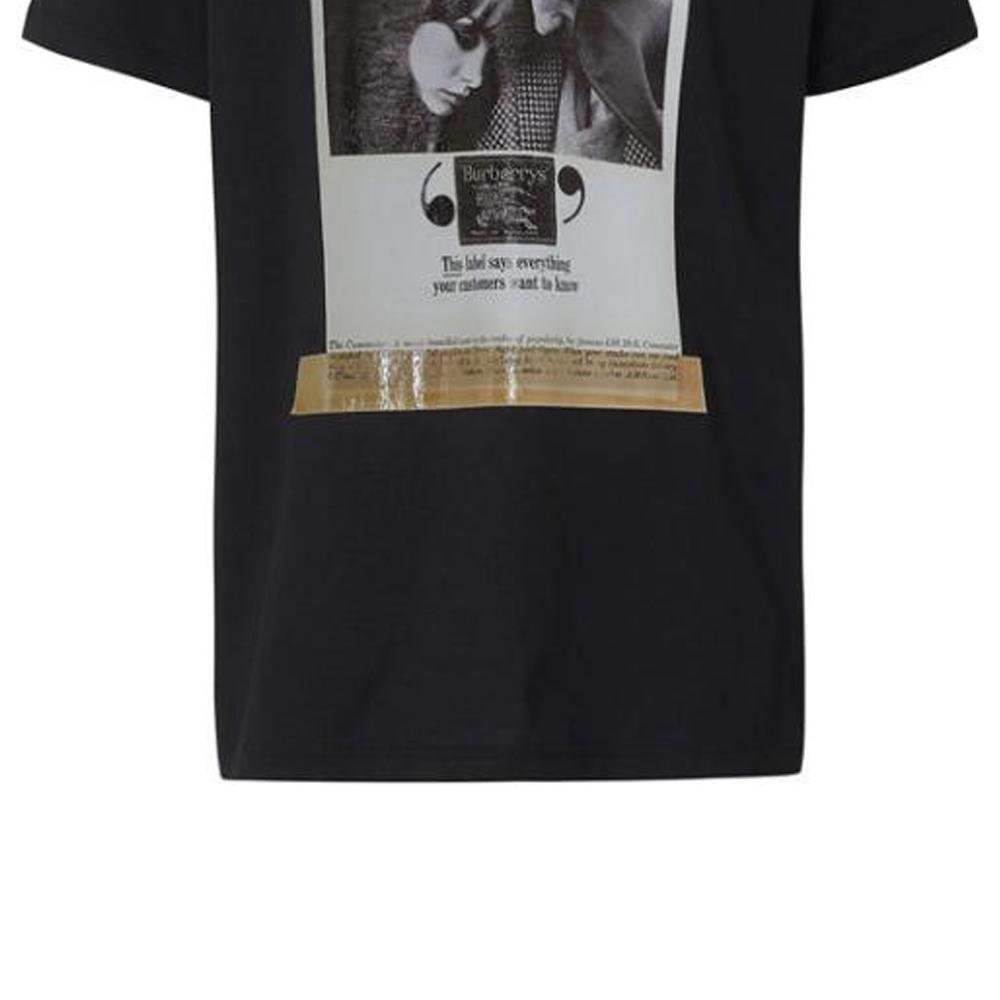 Burberry T-Shirts Men's Black Crew Neck Moderate Straight Fit 80099741