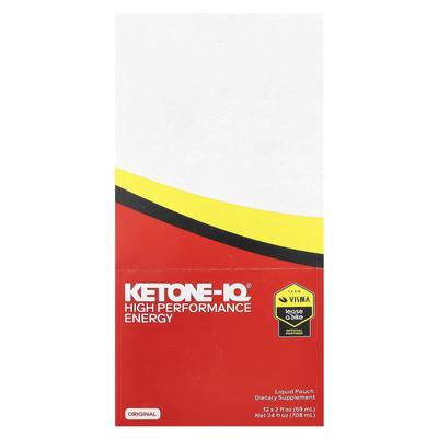 Ketone-Iq, Высокоэффективная Энергия, Оригинальный, 10 г, 12 пакетиков, 59 мл (2 жидких унции) Каждый