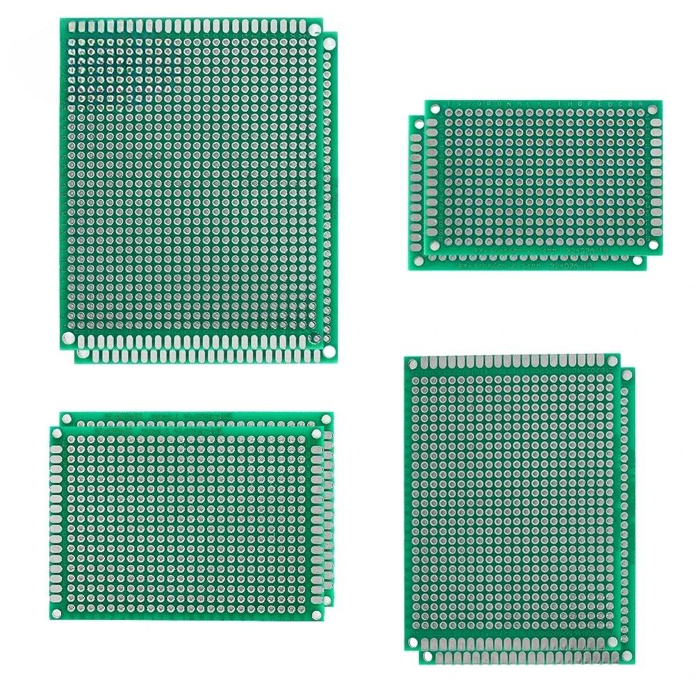 8 шт. Макетная плата PCB Плата для прототипирования Зеленая двусторонняя печатная плата 4x6 см 5x7 см 6x8 см 7x9 см DIY Электронный набор