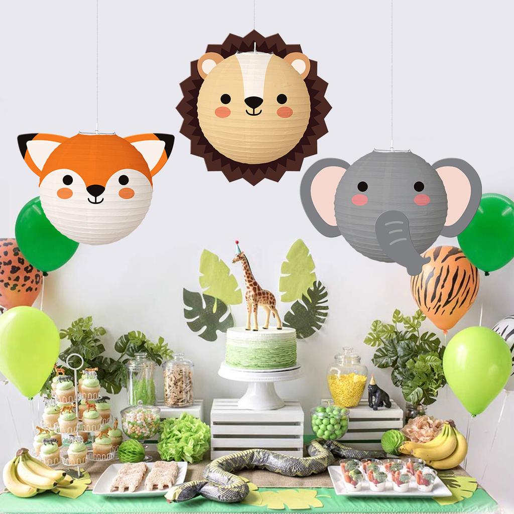 Animal Paper Lantern DIY Hanging Outdoor Lantern  Birthday Arrangement Forest Theme Jungle Party Atmosphere Decoration Safari