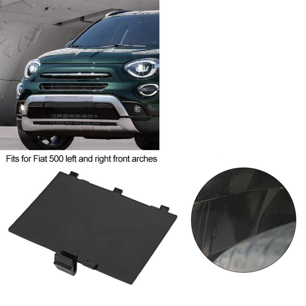Black DRL Repair Trim Pad ABS Headlamp Side Access Cap for Fiat 500 For Front Daytime Running Light