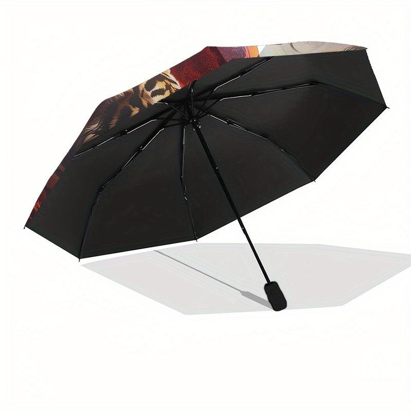 Yin Yang Tiger Art Print: Harmony in DesignUmbrella, Portable 3-Fold Compact Umbrella for Men & Women Gift