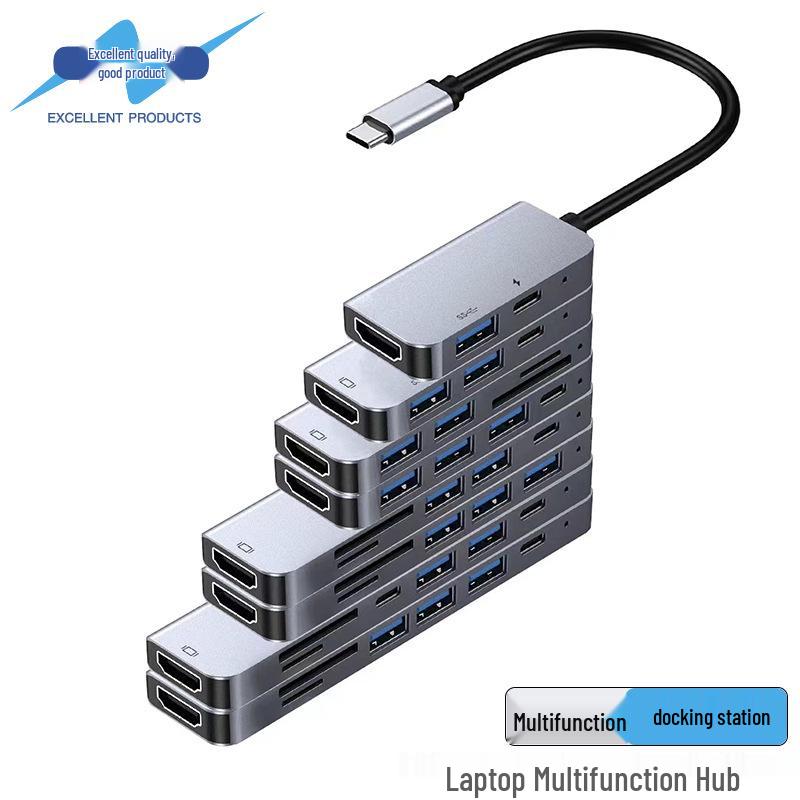 Док-станция USB Type-C на HDMI со слотами для карт TF/SD, концентратором USB 3.0 и быстрой зарядкой PD