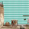Harlequin Diamonds Wallpaper, Sea Green and White, for Living Room and Bedroom, 50x1000