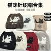 Autumn and winter hats, women's velvet warm cat ear wool hats, knitted hats, ear protectors, cold hats, small and versatile stacking hats