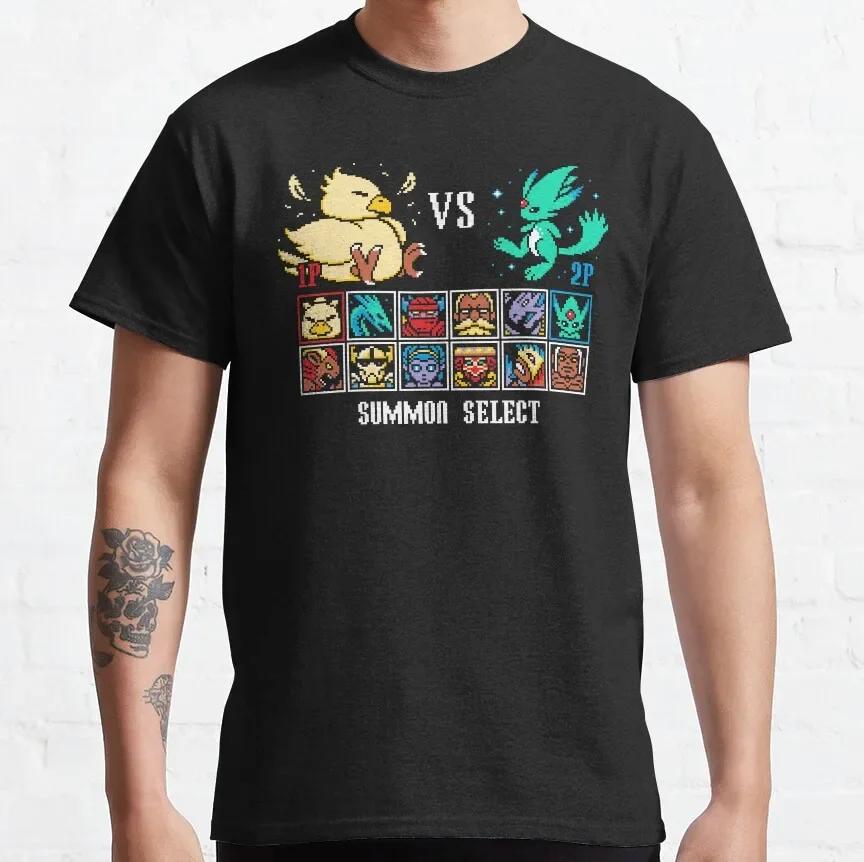 Cool Tees Video Games Round Collar Tshirt Pure Cotton Graphic Printed Clothes Final Fantasy All Ff Pixel Sprite Unisexs Shirt X
