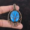 Tree Of Life Sleeping Beauty Turquoise Pendant Copper Wire Wrapped Pendant Handmade Jewelry Natural Gemstone Pendant Copper Jewelry For Gift