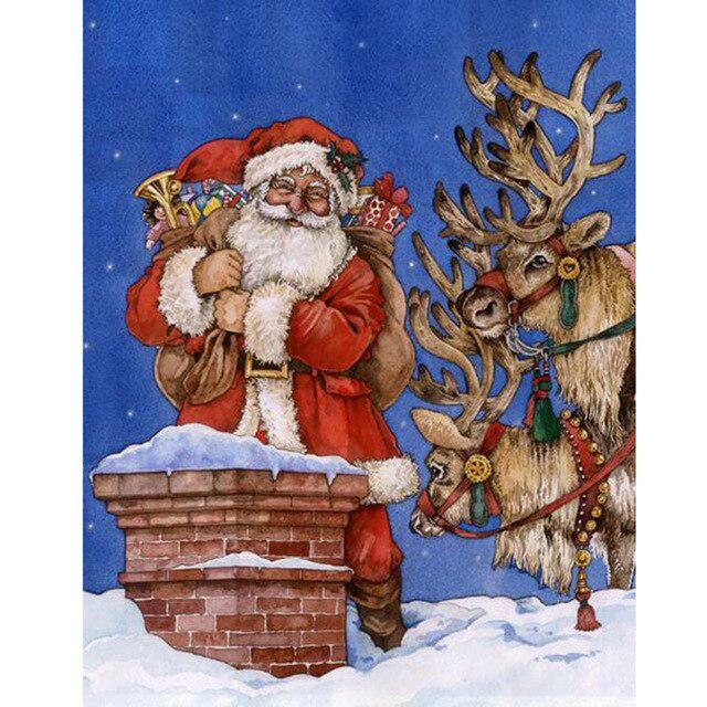 Мультфильм DIY 5D алмазная живопись полная круглая дрель Санта-Клаус Снеговик Алмазная вышивка мозаика из смолы Рождественский подарок Настенный декор