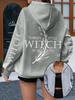 There’s A Little Witch in All of Us Graphic Sweatshirt Women's Zipper Hoodies Fleece Jacket Hoody Pullover Autumn Winter Coat