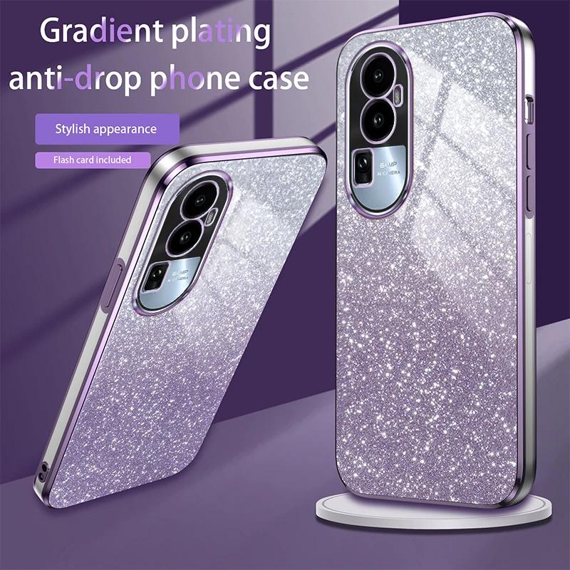 Luxury Shiny Glitter Plating Silicone Case for OPPO Reno 10 Pro Plus Camera Lens Soft Back Cover Coque