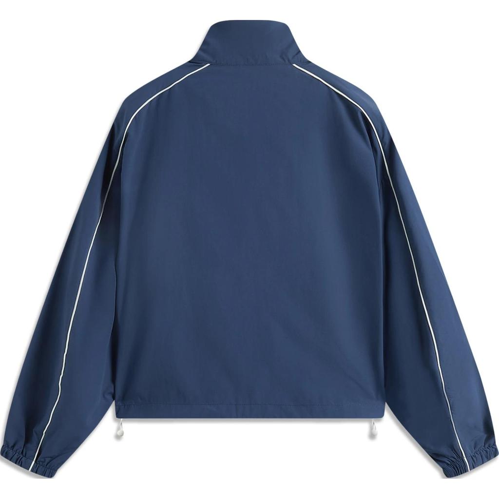 Li-Ning Удобная повседневная свободная стойка воротник простая дышащая ветровка женская верхняя одежда темно-синего цвета AFDU540-3