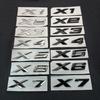 Совместимые задние наклейки-эмблемы для BMW X Series: X1, X3, X4, X5, X6, X7 - Яркий Серебристый/Черный Замена