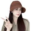 Face small bucket hat autumn and winter new outdoor winter versatile casual women's cap waffle