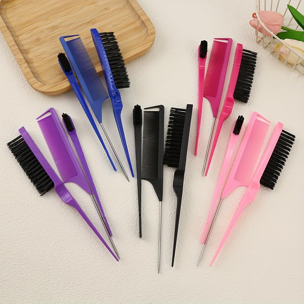[3 шт. Многоцелевая расческа для укладки волос] Набор из 3 расчесок для укладки волос - Щетки с нейлоновой щетиной, Для нормальных волос, Расчески с мелкими зубьями с ручками из АБС-пластика