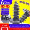 Large Black Nickel Plated Mushroom Head Tapping Screw M3/M3.5/M4/M5
