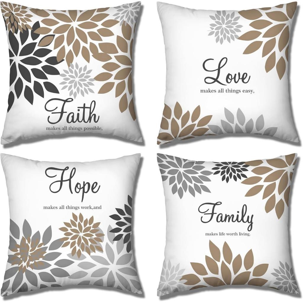 4*45cm Throw Pillow Cover Set Of 4 Pieces. Geometric Art Single-sided Print. Hidden Zipper Design. Suitable For Sofa, Bedroom And Home Decoration.