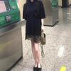 Оверсайз с длинным рукавом Винтажная французская футболка с коротким рукавом Леопардовая мини-юбка на пол-тела Женский летний новый модный комплект Модный