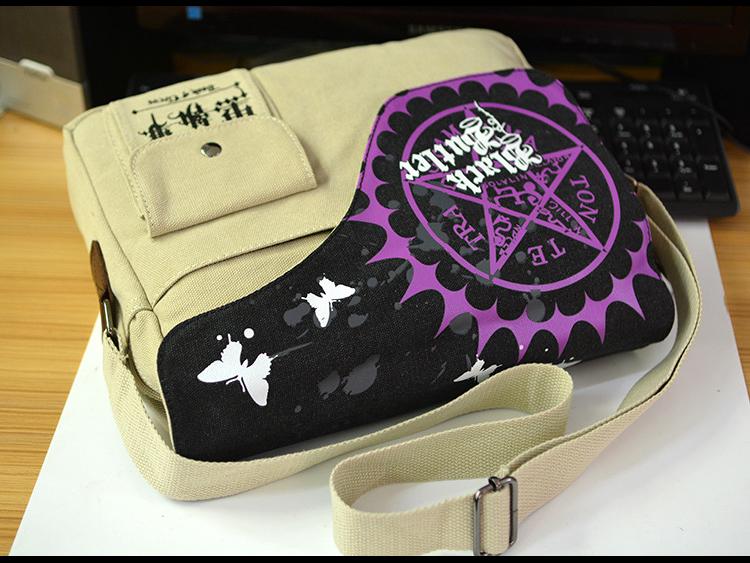 Атака титанов Sword Art Pirates Холщовая сумка через плечо Ninja Anime Backpack Black Butler