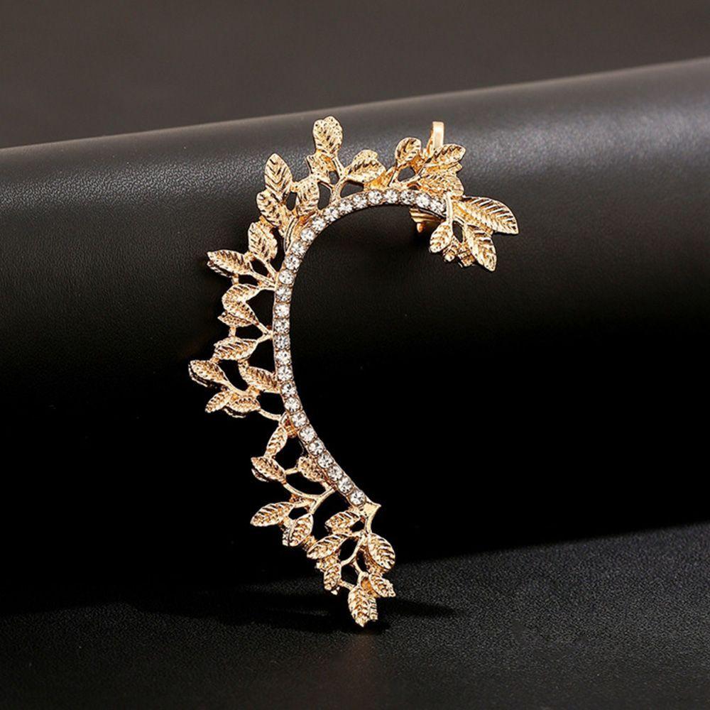 Элегантные женские/леди серьги-гвоздики в форме листа с кристаллами и стразами для женщин, серьги-клипсы для вечеринок