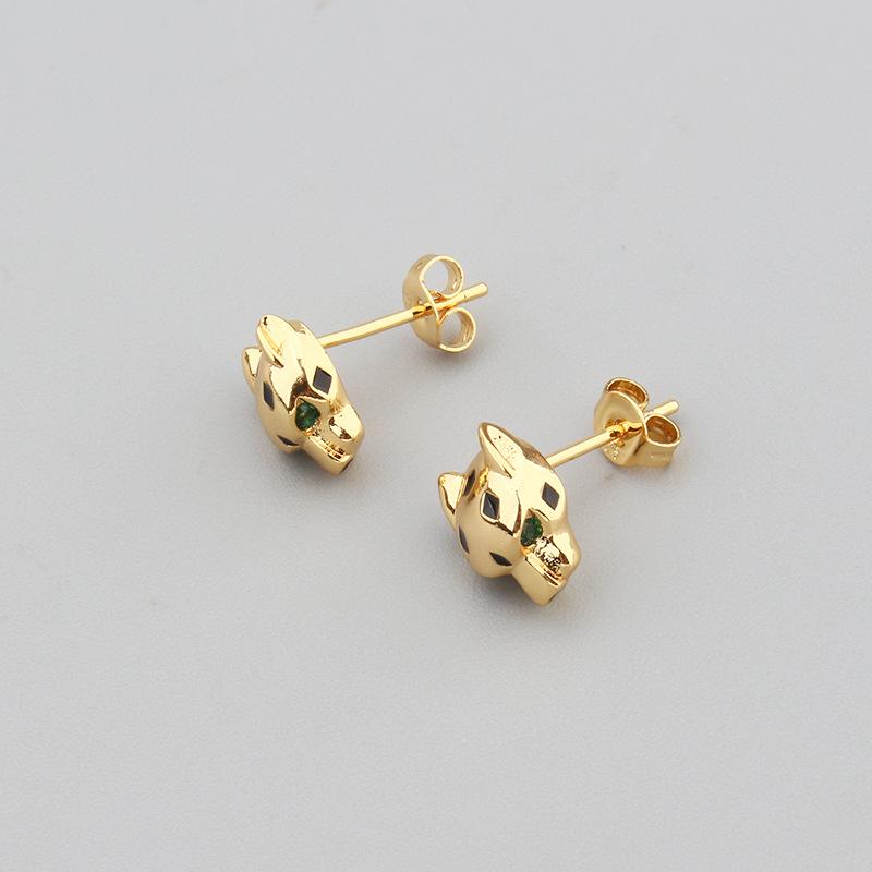 Новый комплект колец-гвоздиков с пятнистым леопардовым принтом для женщин, свадебные аксессуары, женская цепочка на ключицу, ювелирные изделия из розового золота